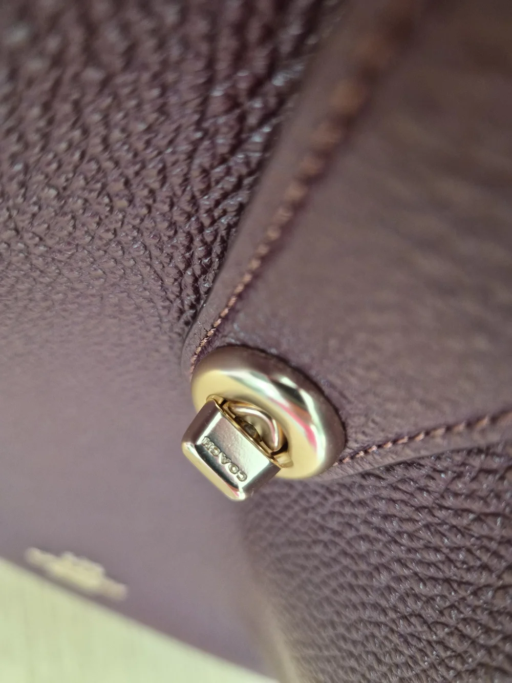 Coach Pebble Leather Shoulder Tote in Deep Burgundy - Picture 5 of 8